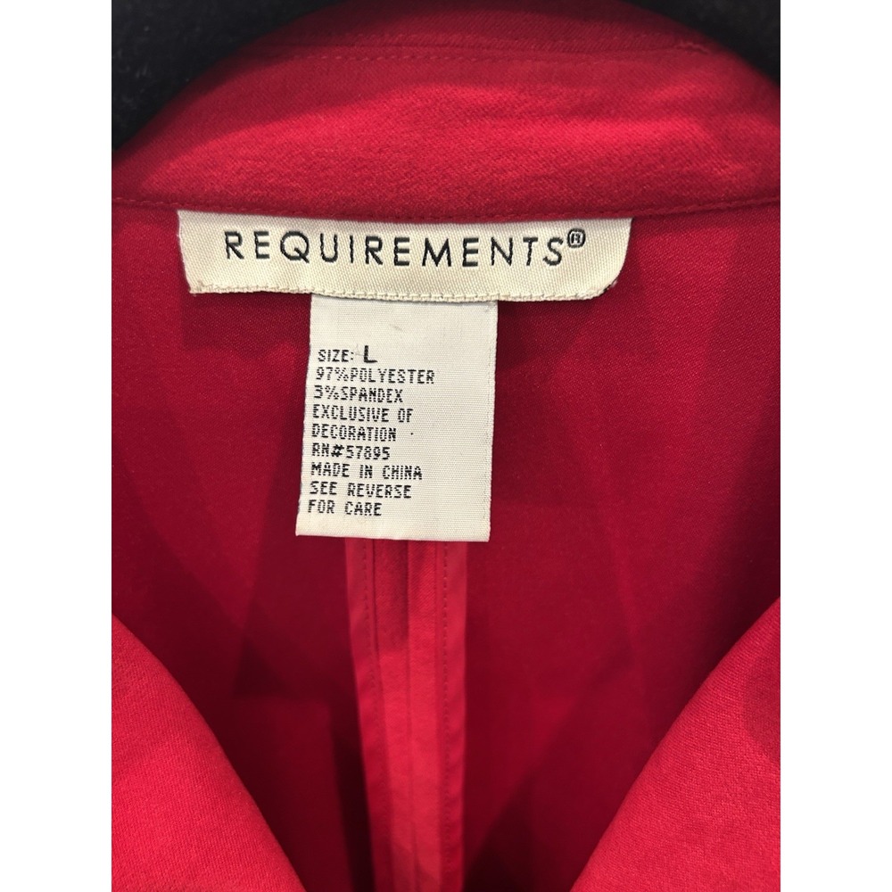 Requirements Women's Long Sleeve 3 Button Blazer, Red Size Large - Picture 4 of 9